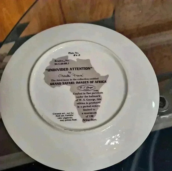 Zebra Undivided attention plate by  Charles France EUC - Picture 4 of 6